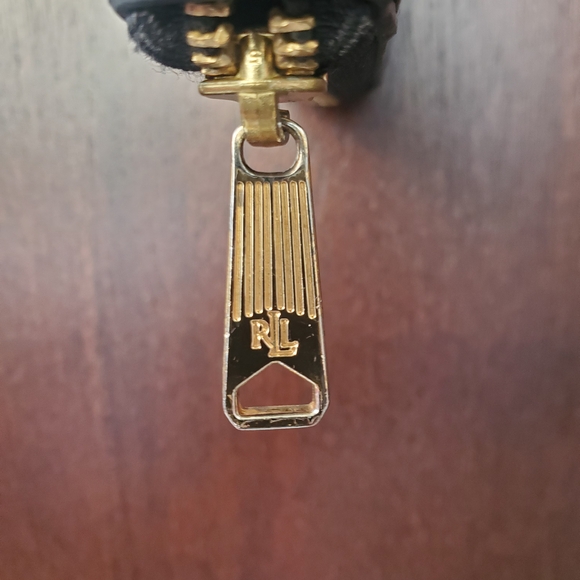 Lauren Ralph Lauren Black Wallet with Gold Zipper - Picture 4 of 6